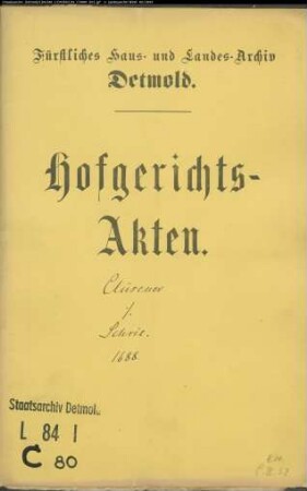 Clüsener, Arnold gegen Johann Schrie genannt Schötker - Schuldforderung