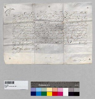 Hieronymus Graf von Porcia [Girolamo di Porcia], Bischof von Adria, päpstlicher Nuntius, verleiht auf Bitten des Propstes Urban allen, die die Kirche St. Margareta in Baumburg an bestimmten Feiertagen besuchen, einen Ablass.; S: Hieronymus Graf von Porcia [Girolamo di Porcia], Bischof von Adria, päpstlicher Nuntius
