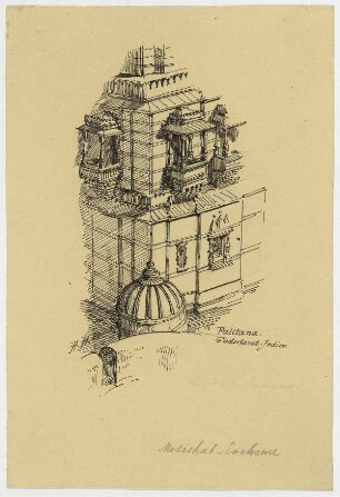 Tempel in Palitana, Eckausbildung mit Kuppel