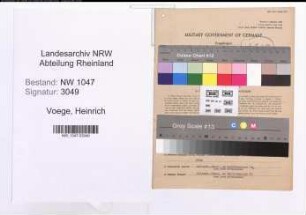 Entnazifizierung Heinrich Voege , geb. 19.03.1911 (Tischler)