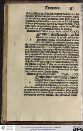 Qualiter habitus sint in corpore et in anima et ad quod, capitulum LXX.