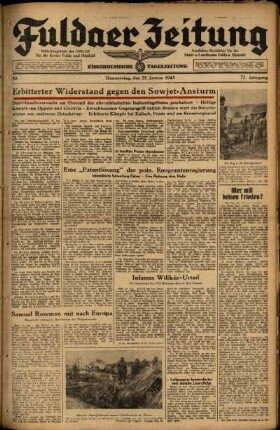 Ausgabe vom Donnerstag, den 25. Januar 1945.