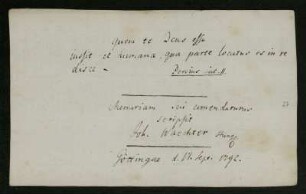 Johann Wächter, Göttingen, 06.09.1792