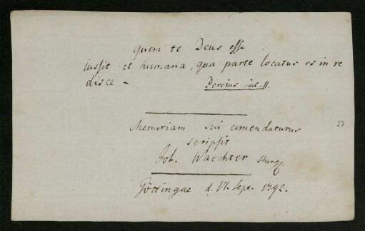 Johann Wächter, Göttingen, 06.09.1792