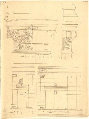 Klenze, Leo von; St. Petersburg (Russland); Eremitage - Fassade (Aufrisse, Details)