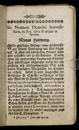 Monat Hornung. - Monat Mertzen.