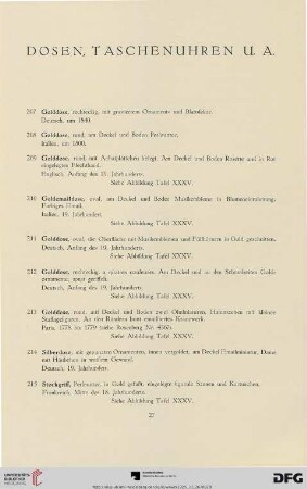 Dosen, Taschenuhren u.a. (Nr. 207-225)