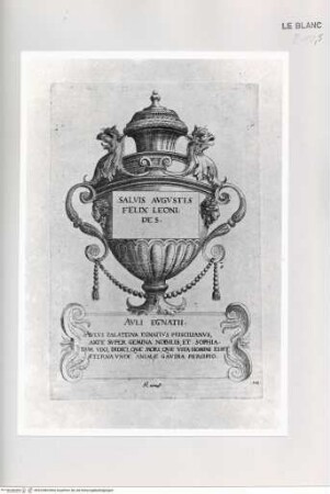Monumenta clarorum doctrina praecipuè ..., Tafel 108: Grabplatte und Urne des Aulus Egnatius(?), in Rom