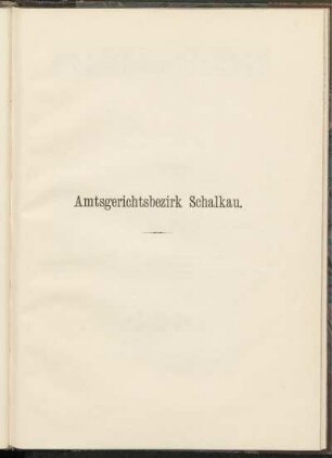 Amtsgerichtsbezirk Schalkau.