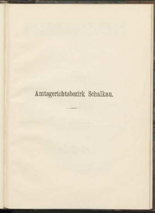 Amtsgerichtsbezirk Schalkau.