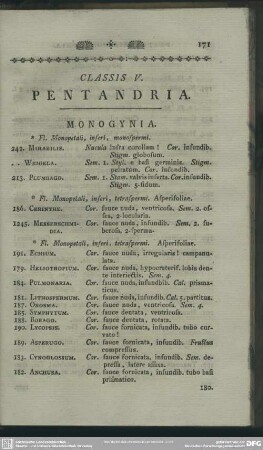 Classis V. Pentandria