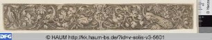 Laubwerkfries auf dunklem Grund