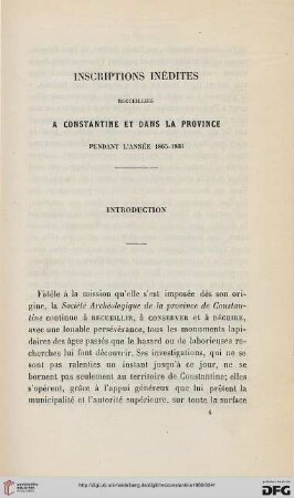 Inscriptions inédites : recueillies à Constantine et dans la province pendant l'année 1865-1866