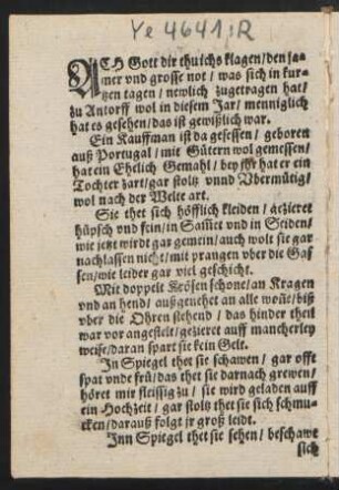 ACH Gott dir thu ichs klagen/ den ja=||mer vnd grosse not/