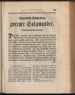 Anatomische Beschreibung zweener Salamander