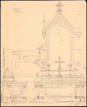 Immanuelkirche, Berlin: Ansicht des Altars 1:100