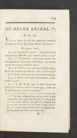 Du Règne animal.