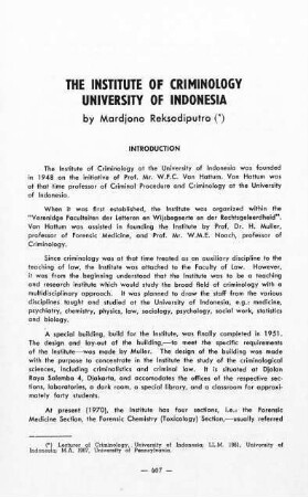 407-414, The Institute of Criminology, University of Indonesia
