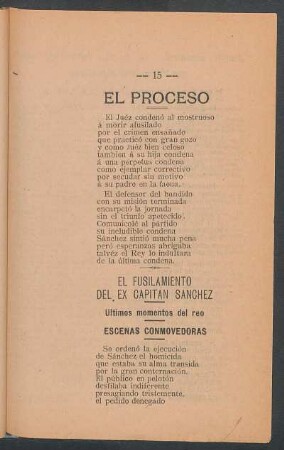 El fusilamiento del ex capitán Sánchez : Últimos momentos del reo. Escenas conmovedoras