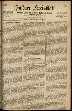 Ausgabe vom Donnerstag, den 07. Juni 1883.