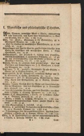 I. Moralische und philosophische Schriften