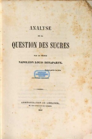 Analyse de la question des sucres