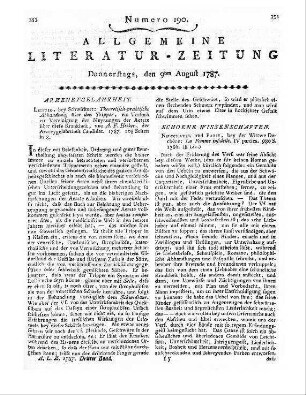 Papiere eines Verstorbenen. Ein Vermächtniß für die Lebenden. Basel: Flick 1787