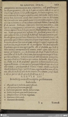 Regula XII. In judicijs non est acceptio personarum habenda