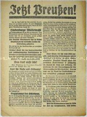 Aufruf der Deutschen Staatspartei zur preußischen Landtagswahl 1932