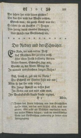 Der Redner und der Schwätzer