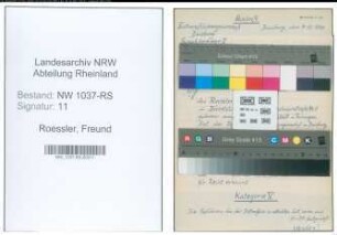 Entnazifizierung Freund Roessler , geb. 28.08.1890 (Lehrer)