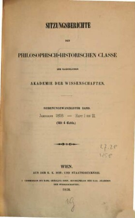 Sitzungsberichte. 27. 1858