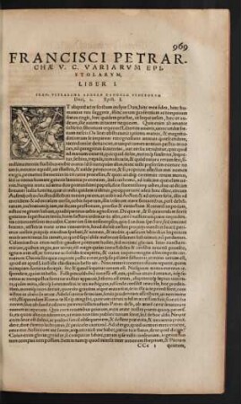 Francisci Petrarchae V. C. Variarum Epistolarum, Liber ...