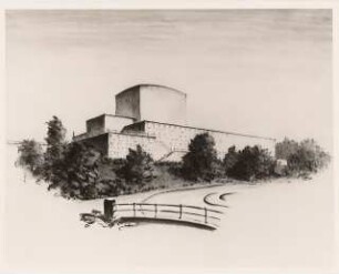 Staatstheater Kassel: Foto von Inv.Nr. 35738:Perspektivische Ansicht Theater