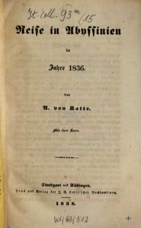 Reise in Abyssinien im Jahre 1836