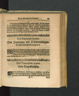 Das Nenzehende Capitel. Von Begräbnüssen.