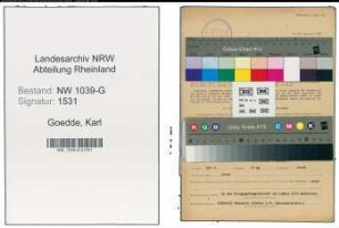 Entnazifizierung Karl Goedde , geb. 26.04.1893 ()
