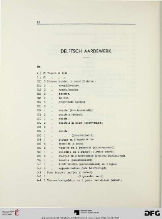 Delftsch aardewerk (Nr. 418-579a)