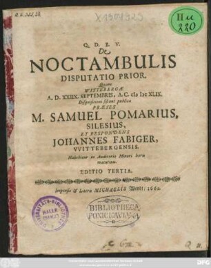 1: De Noctambulis Disputatio ...