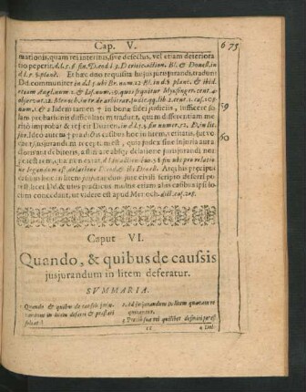 Caput VI. Quando, & quibus de causis iusiurandum in litem deferatur
