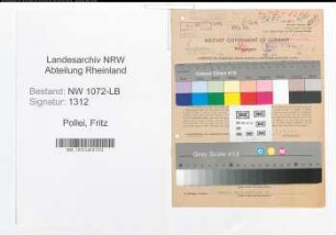 Entnazifizierung Fritz Pollei , geb. 02.02.1897 (Beamter)