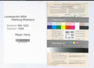 Entnazifizierung Harry Meyer , geb. 08.12.1904 (Kaufmann)