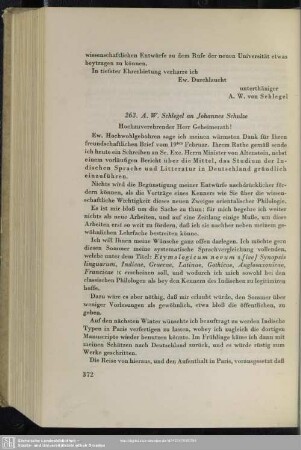 August Wilhelm von Schlegel an Johannes Schulze, Bonn, 06.03.1820