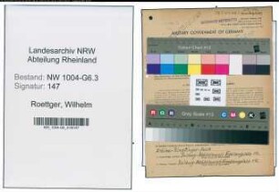 Entnazifizierung Wilhelm Roettger , geb. 18.06.1899 (Meister)