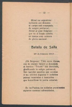 Batalla de Salta : 20 de febrero 1813