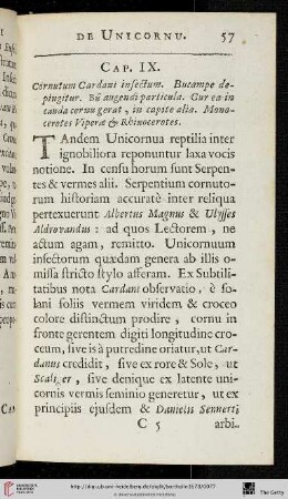 Cap. IX. De Reptilibus unius cornu