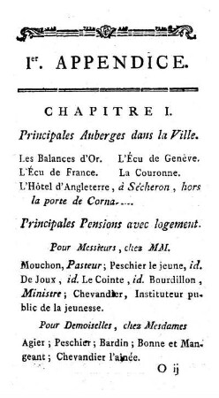 I. Choses utiles aux Etrangers.