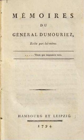 Mémoires Du Général Dumouriez, [1]