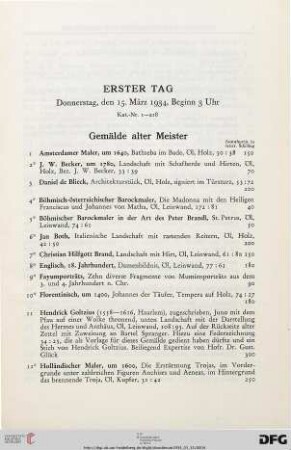 Gemälde Alter Meister (Nr. 1-30)