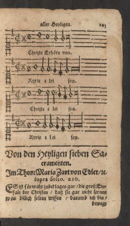 Von den Heyligen sieben Sacramenten.